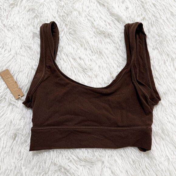 BNWT Women SKIMS Summer Mesh Scoop Bralette in Cocoa Size Extra Small - Picture 2 of 7